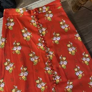 Zara silk midi skirt